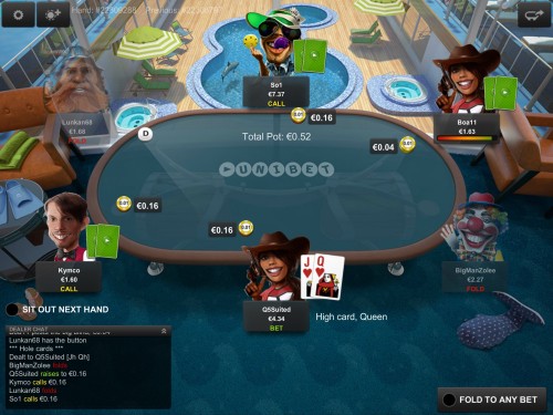 Screen shot of Unibet's mobile poker app